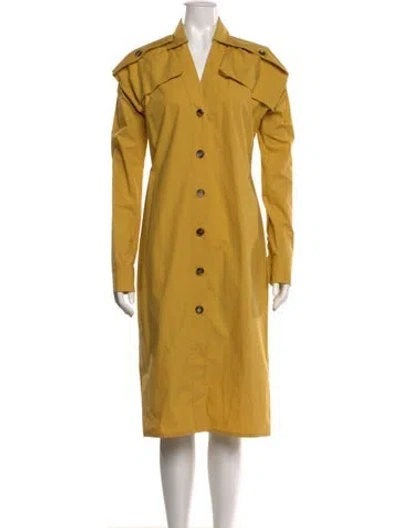 Pre-owned Bottega Veneta Midi Length Dress In Yellow