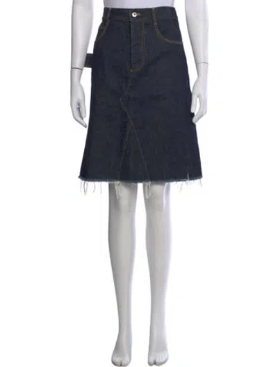 Pre-owned Bottega Veneta Midi Length Skirt In Blue