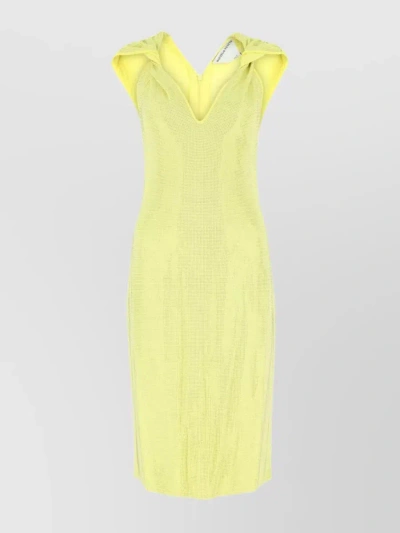 Bottega Veneta Embellished Stretch Viscose Blend Dress  Nd  Donna S In Yellow