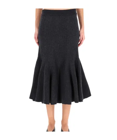 Bottega Veneta Midi Skirt In Black