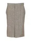 Bottega Veneta Midi Skirt In Viscose And Silk Skirts Grey In Gray