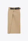 Bottega Veneta Women Cotton Midi Skirt In Beige