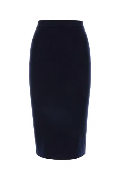 BOTTEGA VENETA BOTTEGA VENETA MIDNIGHT BLUE CASHMERE BLEND SKIRT