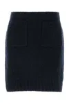 Bottega Veneta Front-pockets Boucle Mini Skirt In Blue