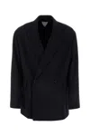 Bottega Veneta Wool Blazer With Back Vent And Front Pockets In Midnightblue
