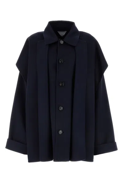 BOTTEGA VENETA MIDNIGHT BLUE WOOL BLEND COAT