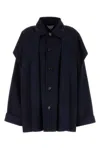 Bottega Veneta Midnight Blue Wool Blend Coat In Blue