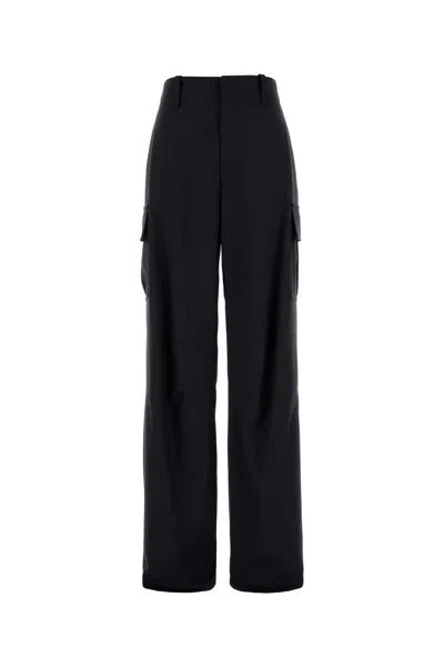 Bottega Veneta High Waist Cargo Trousers Featuring Pockets In Black