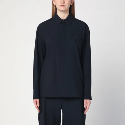 Bottega Veneta Midnight Blue Wool Twill Shirt