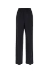 Bottega Veneta Pleated Wide-leg Trousers In Black Blue Melange