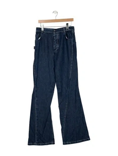Pre-owned Bottega Veneta Mid-rise Flared Jeans In Blue