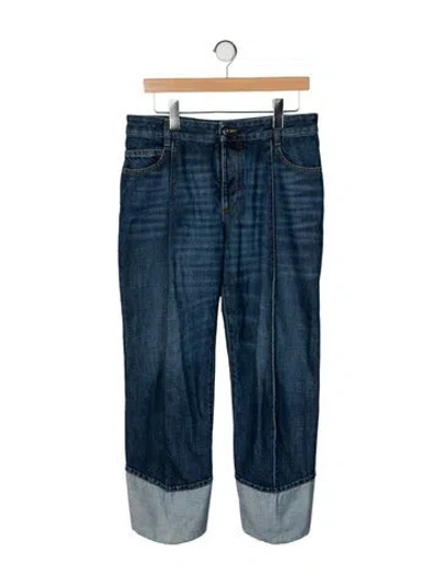 Pre-owned Bottega Veneta Mid-rise Straight Leg Jeans In Blue
