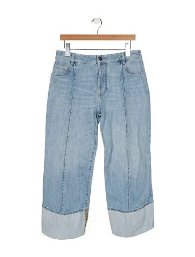 Pre-owned Bottega Veneta Mid-rise Straight Leg Jeans In Blue