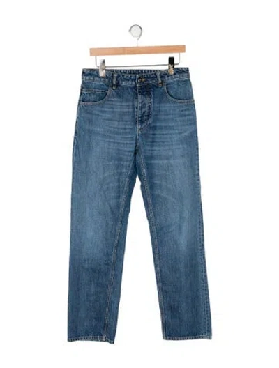 Pre-owned Bottega Veneta Mid-rise Straight Leg Jeans In Blue
