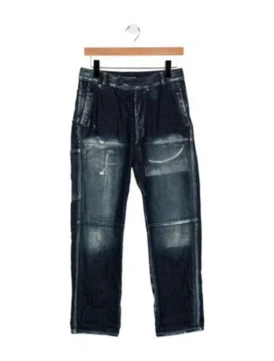 Pre-owned Bottega Veneta Mid-rise Straight Leg Jeans In Blue