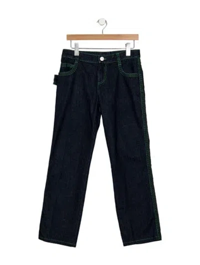 Pre-owned Bottega Veneta Mid-rise Straight Leg Jeans In Blue