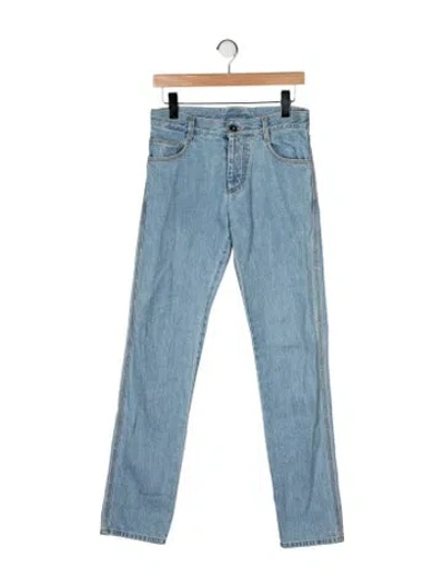 Pre-owned Bottega Veneta Mid-rise Straight Leg Jeans In Blue