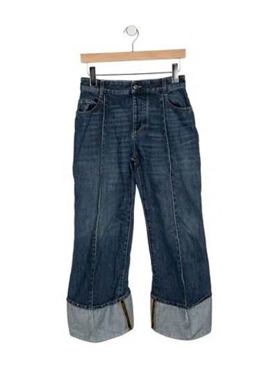 Pre-owned Bottega Veneta Mid-rise Straight Leg Jeans In Blue