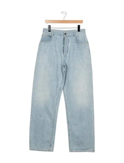 Pre-owned Bottega Veneta Mid-rise Straight Leg Jeans In Blue