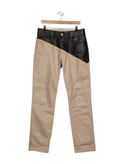 Pre-owned Bottega Veneta Mid-rise Straight Leg Jeans In Neutral
