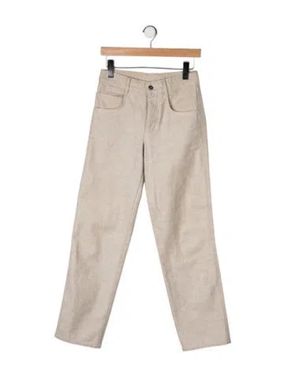 Pre-owned Bottega Veneta Mid-rise Straight Leg Jeans In Neutrals