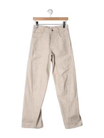 Pre-owned Bottega Veneta Mid-rise Straight Leg Jeans In Neutrals