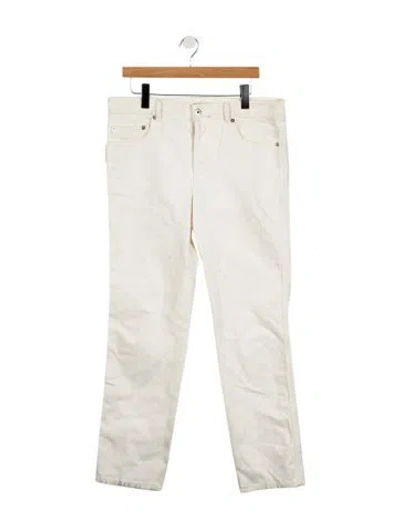Pre-owned Bottega Veneta Mid-rise Straight Leg Jeans In White