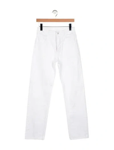 Pre-owned Bottega Veneta Mid-rise Straight Leg Jeans In White