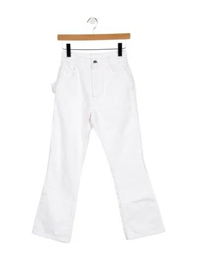 Pre-owned Bottega Veneta Mid-rise Straight Leg Jeans In White
