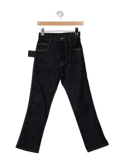 Pre-owned Bottega Veneta Mid-rise Wide Leg Jeans In Black