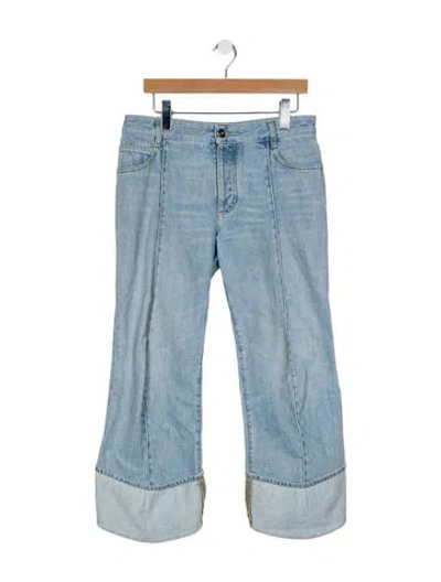 Pre-owned Bottega Veneta Mid-rise Wide Leg Jeans In Blue