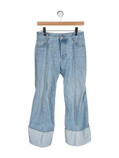 Pre-owned Bottega Veneta Mid-rise Wide Leg Jeans In Blue