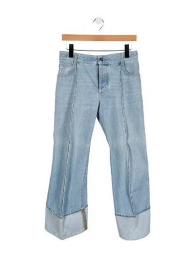 Pre-owned Bottega Veneta Mid-rise Wide Leg Jeans In Blue