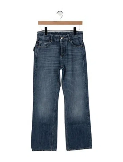 Pre-owned Bottega Veneta Mid-rise Wide Leg Jeans In Blue
