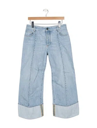 Pre-owned Bottega Veneta Mid-rise Wide Leg Jeans In Blue