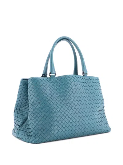Pre-owned Bottega Veneta Milano Intrecciato Nappa Large Tote Bag In Green