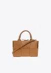 Bottega Veneta Mini Arco Intreccio Tote Bag In Camel