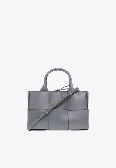 Bottega Veneta Mini Arco Intreccio Tote Bag In Gray