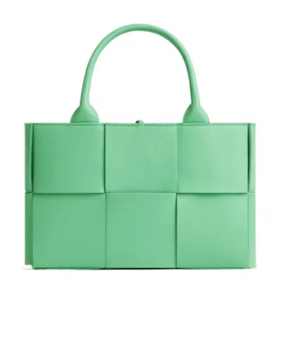 Bottega Veneta Mini Arco Knitted Shoulder Bag In Green