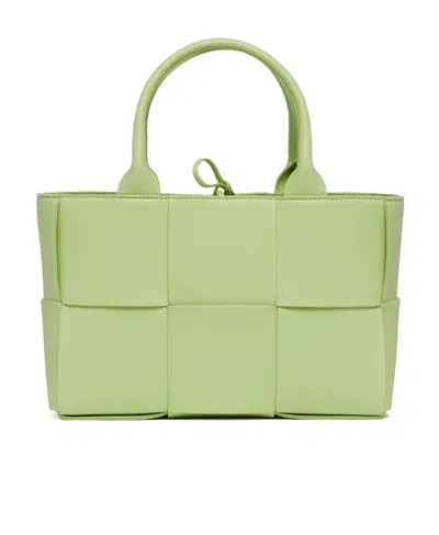 Bottega Veneta Green Mini Arco Tote In 3579 Fennel Gold