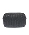 Bottega Veneta Leather Camera Mini Shoulder Bag In Black