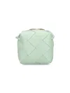 Bottega Veneta Mini Cassette Leather Camera Bag In Green