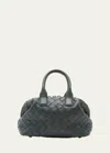Bottega Veneta Mini Leather Bauletto Tote Bag In Slate-muse Brass