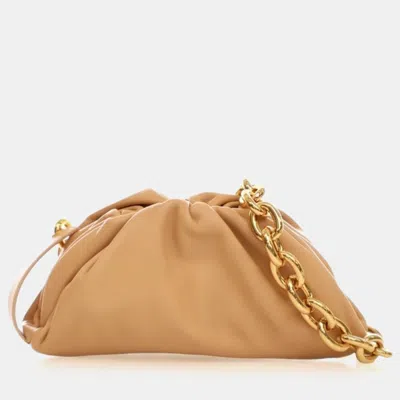 Pre-owned Bottega Veneta Mini Belt Pouch In Sand
