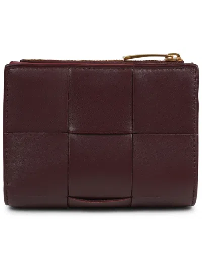 Bottega Veneta Mini Bi-fold Wallet With Zipper In Brown