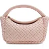 Bottega Veneta Mini Lambskin Cobble Top-handle Bag In Cameo-muse Brass