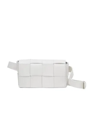 Bottega Veneta Mini Braided Leather Waist Bag In White