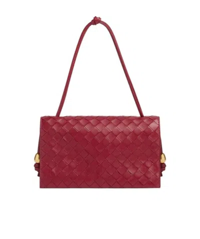 Bottega Veneta Mini Braided Shoulder Bag In Red