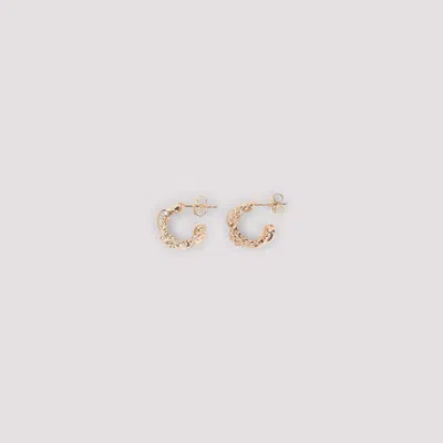 Bottega Veneta Mini Brass Statement Earrings In Gold