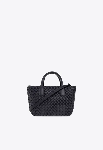 Bottega Veneta Mini Cabat Crossbody Bag In Navy